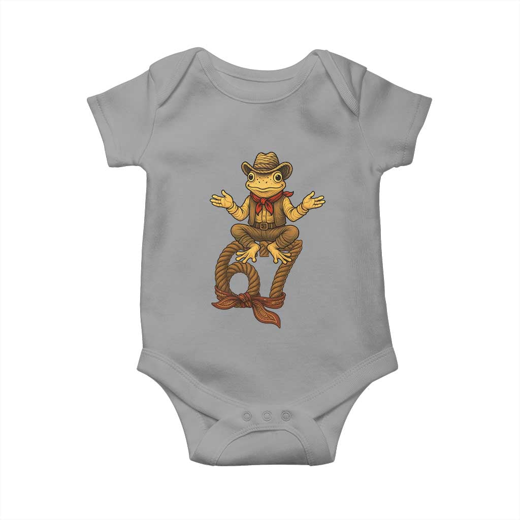 Funny Frog Cowboy Six Seven Meme Baby Onesie 67 Doot Doot Western Animal Trend Gift TS12 Sport Gray Print Your Wear