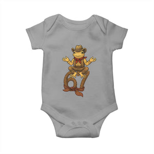 Funny Frog Cowboy Six Seven Meme Baby Onesie 67 Doot Doot Western Animal Trend Gift TS12 Sport Gray Print Your Wear