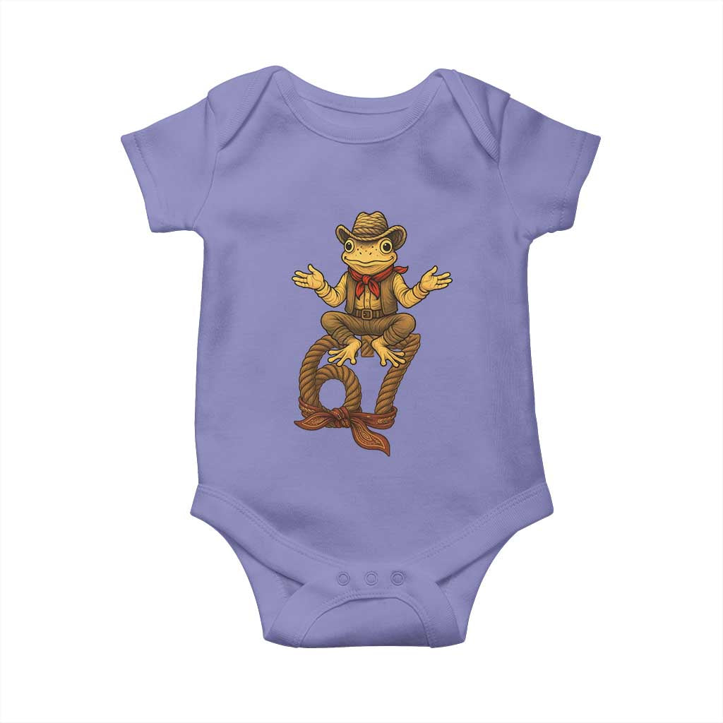 Funny Frog Cowboy Six Seven Meme Baby Onesie 67 Doot Doot Western Animal Trend Gift TS12 Violet Print Your Wear