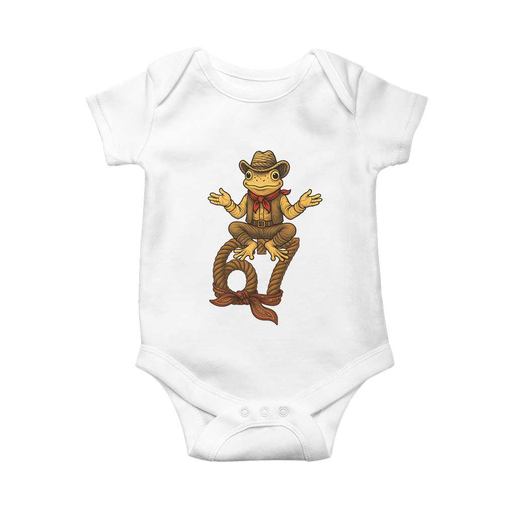 Funny Frog Cowboy Six Seven Meme Baby Onesie 67 Doot Doot Western Animal Trend Gift TS12 White Print Your Wear
