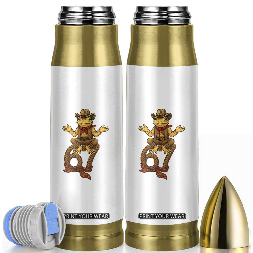 Funny Frog Cowboy Six Seven Meme Bullet Tumbler 67 Doot Doot Western Animal Trend Gift TS12 White Print Your Wear