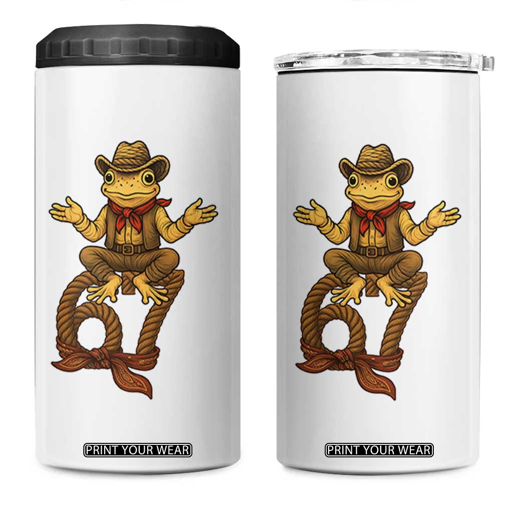 Funny Frog Cowboy Six Seven Meme 4 in 1 Can Cooler Tumbler 67 Doot Doot Western Animal Trend Gift TS12 One Size: 16 oz White Print Your Wear