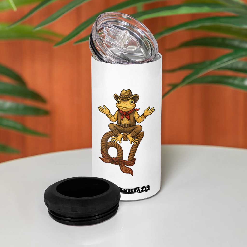 Funny Frog Cowboy Six Seven Meme 4 in 1 Can Cooler Tumbler 67 Doot Doot Western Animal Trend Gift TS12 Print Your Wear