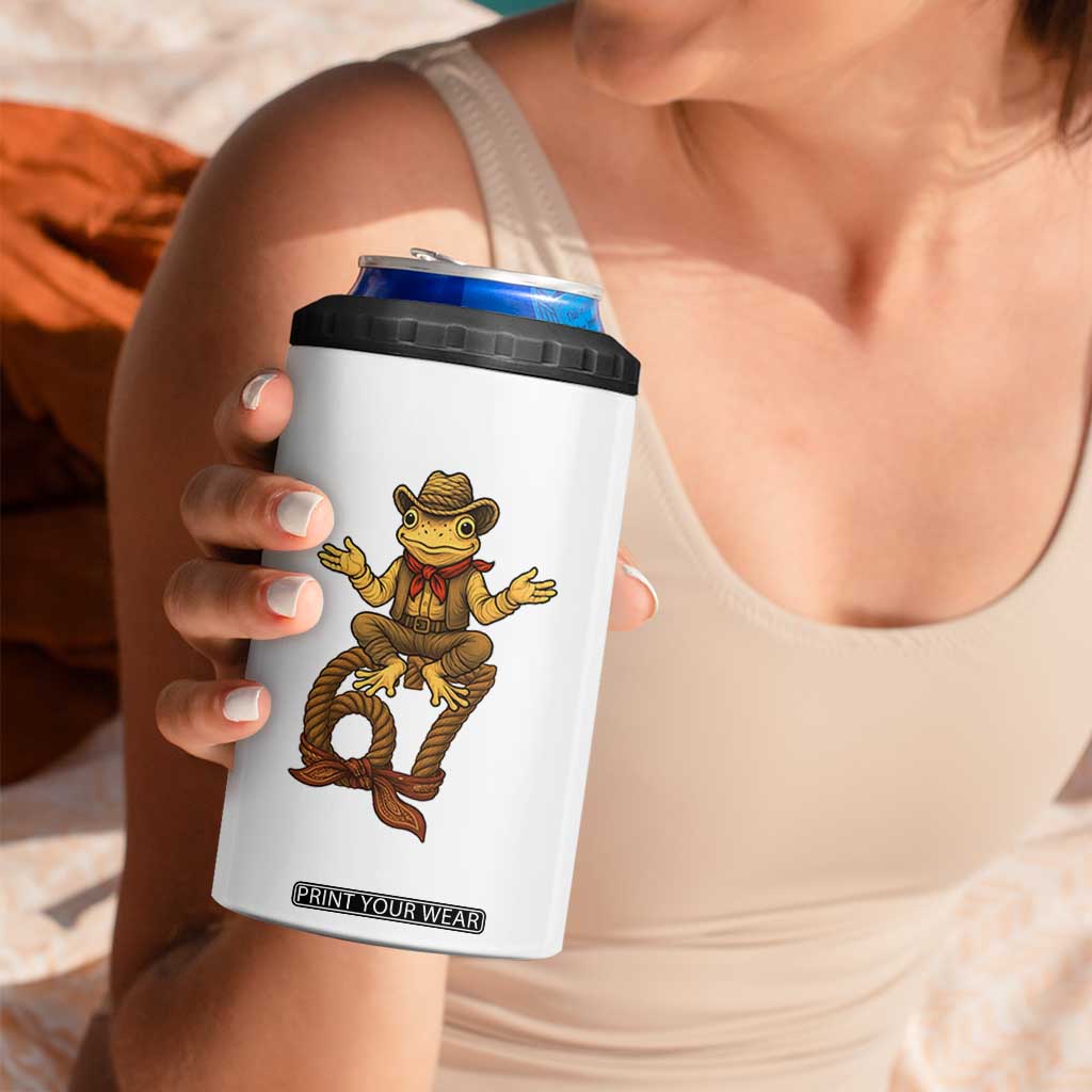 Funny Frog Cowboy Six Seven Meme 4 in 1 Can Cooler Tumbler 67 Doot Doot Western Animal Trend Gift TS12 Print Your Wear