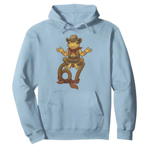 Funny Frog Cowboy Six Seven Meme Hoodie 67 Doot Doot Western Animal Trend Gift TS12 Light Blue Print Your Wear