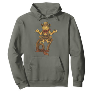 Funny Frog Cowboy Six Seven Meme Hoodie 67 Doot Doot Western Animal Trend Gift TS12 Military Green Print Your Wear