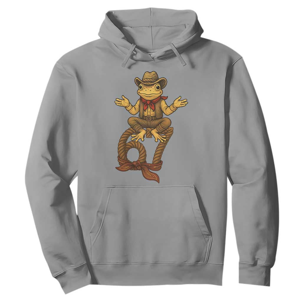 Funny Frog Cowboy Six Seven Meme Hoodie 67 Doot Doot Western Animal Trend Gift TS12 Sport Gray Print Your Wear