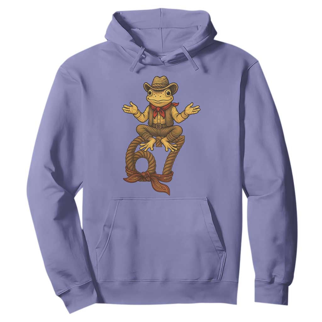 Funny Frog Cowboy Six Seven Meme Hoodie 67 Doot Doot Western Animal Trend Gift TS12 Violet Print Your Wear