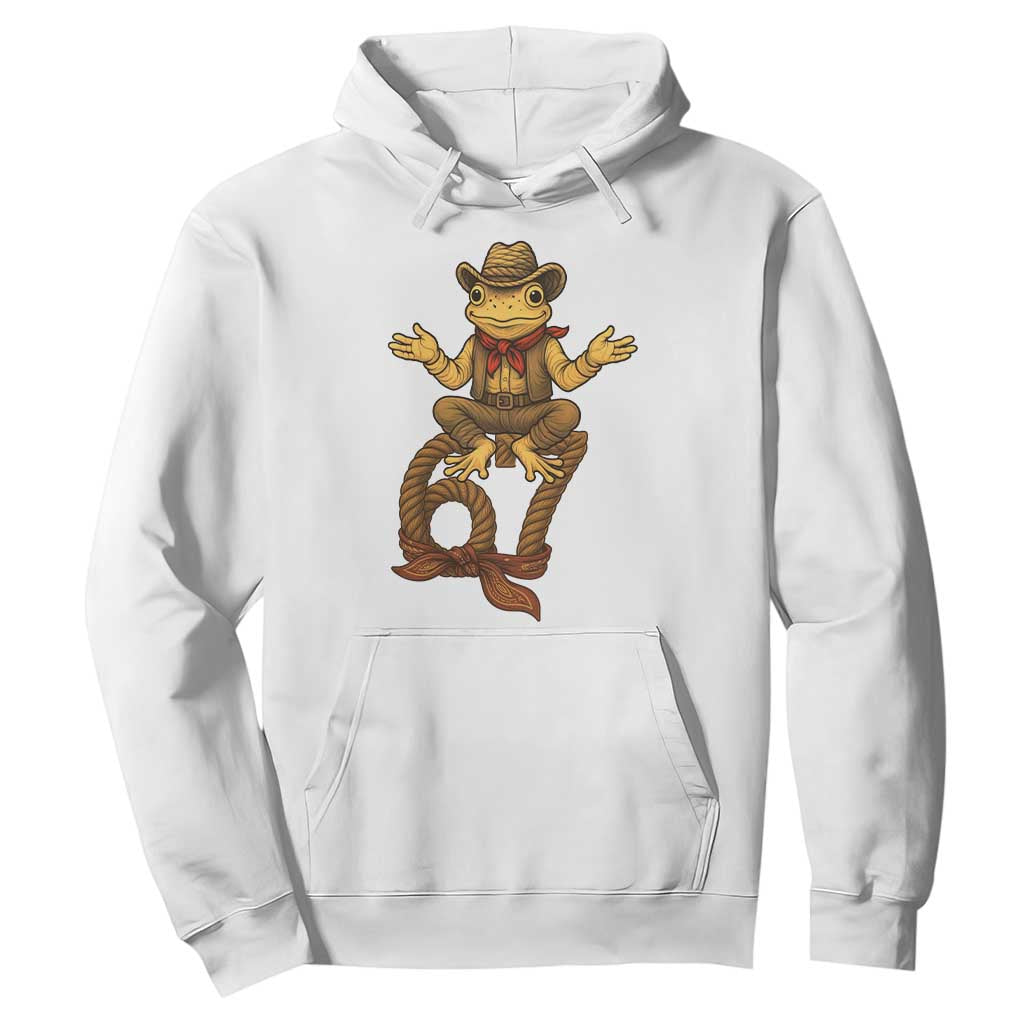 Funny Frog Cowboy Six Seven Meme Hoodie 67 Doot Doot Western Animal Trend Gift TS12 White Print Your Wear