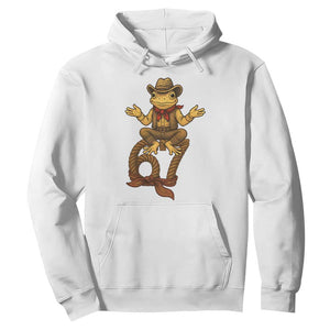 Funny Frog Cowboy Six Seven Meme Hoodie 67 Doot Doot Western Animal Trend Gift TS12 White Print Your Wear