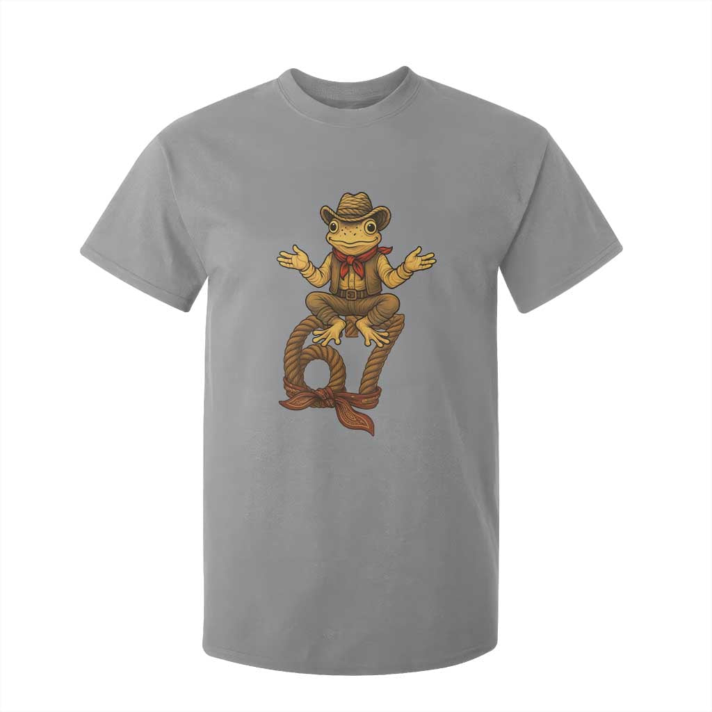 Funny Frog Cowboy Six Seven Meme T Shirt For Kid 67 Doot Doot Western Animal Trend Gift TS12 Sport Gray Print Your Wear