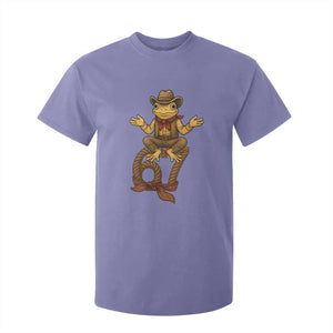 Funny Frog Cowboy Six Seven Meme T Shirt For Kid 67 Doot Doot Western Animal Trend Gift TS12 Violet Print Your Wear