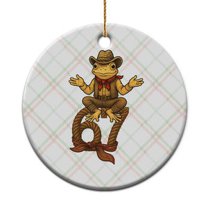 Funny Frog Cowboy Six Seven Meme Ceramic Ornament 67 Doot Doot Western Animal Trend Gift TS12 1pc Christmas Plaid Print Your Wear