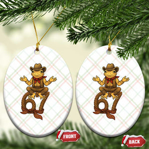 Funny Frog Cowboy Six Seven Meme Ceramic Ornament 67 Doot Doot Western Animal Trend Gift TS12 Print Your Wear