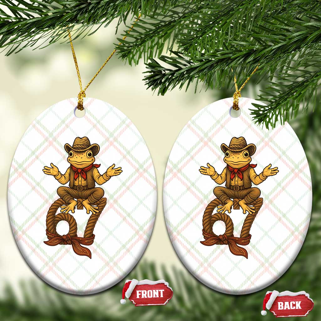 Funny Frog Cowboy Six Seven Meme Ceramic Ornament 67 Doot Doot Western Animal Trend Gift TS12 Print Your Wear