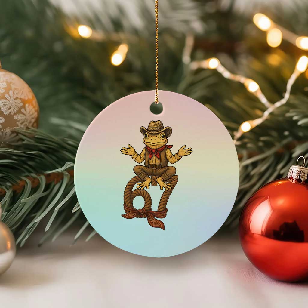 Funny Frog Cowboy Six Seven Meme Ceramic Ornament 67 Doot Doot Western Animal Trend Gift TS12 1pc Pastel Print Your Wear