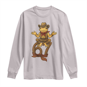 Funny Frog Cowboy Six Seven Meme Long Sleeve Shirt 67 Doot Doot Western Animal Trend Gift TS12 Ice Gray Print Your Wear
