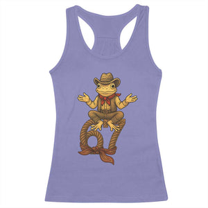 Funny Frog Cowboy Six Seven Meme Racerback Tank Top 67 Doot Doot Western Animal Trend Gift TS12 Violet Print Your Wear