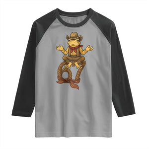 Funny Frog Cowboy Six Seven Meme Raglan Shirt 67 Doot Doot Western Animal Trend Gift TS12 Sport Gray Black Print Your Wear