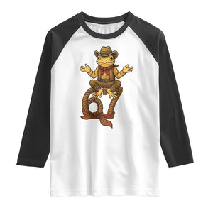 Funny Frog Cowboy Six Seven Meme Raglan Shirt 67 Doot Doot Western Animal Trend Gift TS12 White Black Print Your Wear