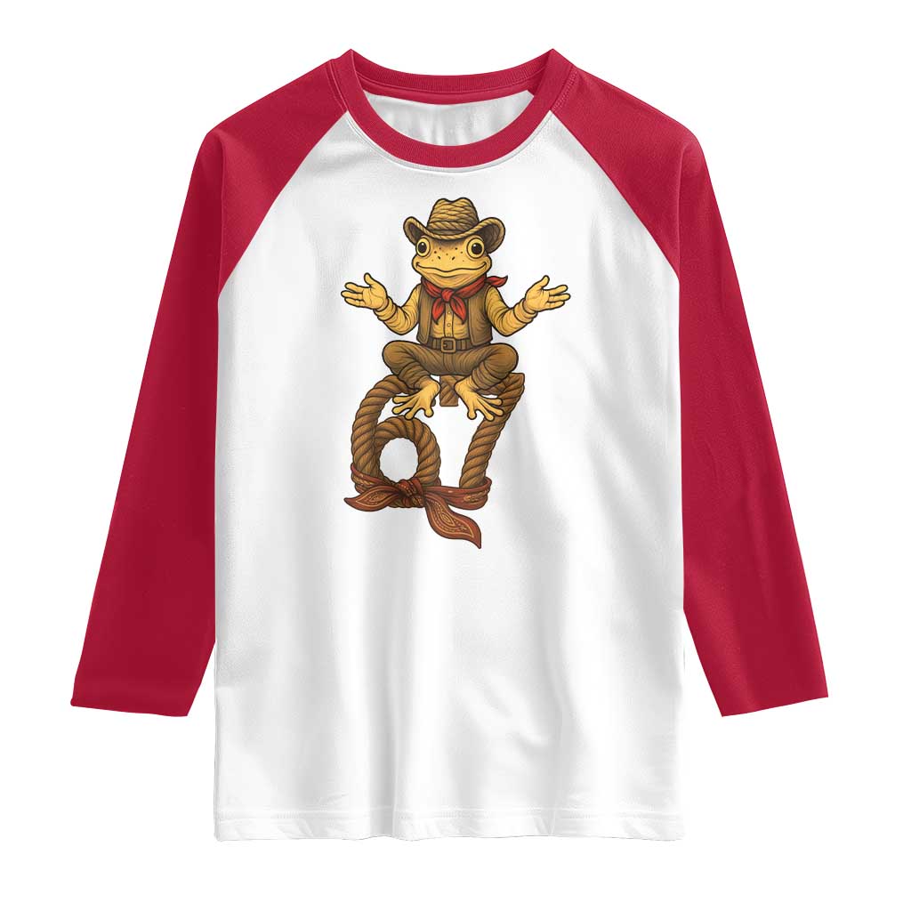 Funny Frog Cowboy Six Seven Meme Raglan Shirt 67 Doot Doot Western Animal Trend Gift TS12 White Red Print Your Wear