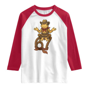Funny Frog Cowboy Six Seven Meme Raglan Shirt 67 Doot Doot Western Animal Trend Gift TS12 White Red Print Your Wear