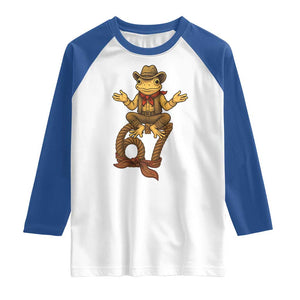 Funny Frog Cowboy Six Seven Meme Raglan Shirt 67 Doot Doot Western Animal Trend Gift TS12 White Royal Print Your Wear