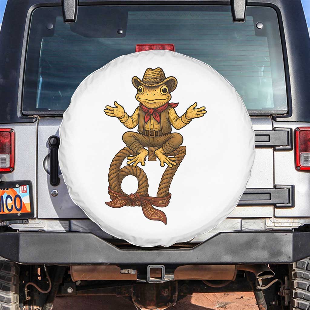 Funny Frog Cowboy Six Seven Meme Spare Tire Cover 67 Doot Doot Western Animal Trend Gift TS12 No hole White Print Your Wear