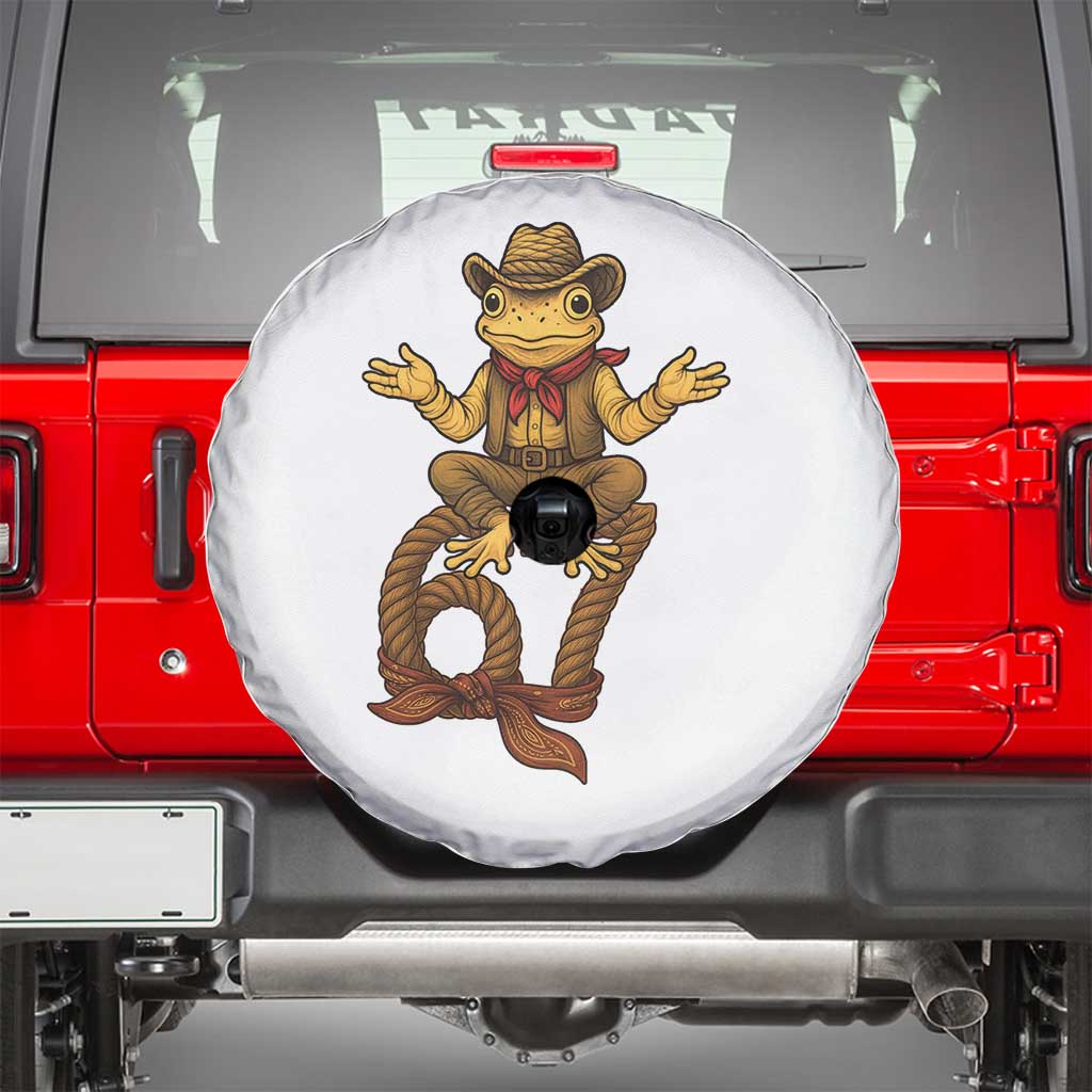 Funny Frog Cowboy Six Seven Meme Spare Tire Cover 67 Doot Doot Western Animal Trend Gift TS12 White Print Your Wear