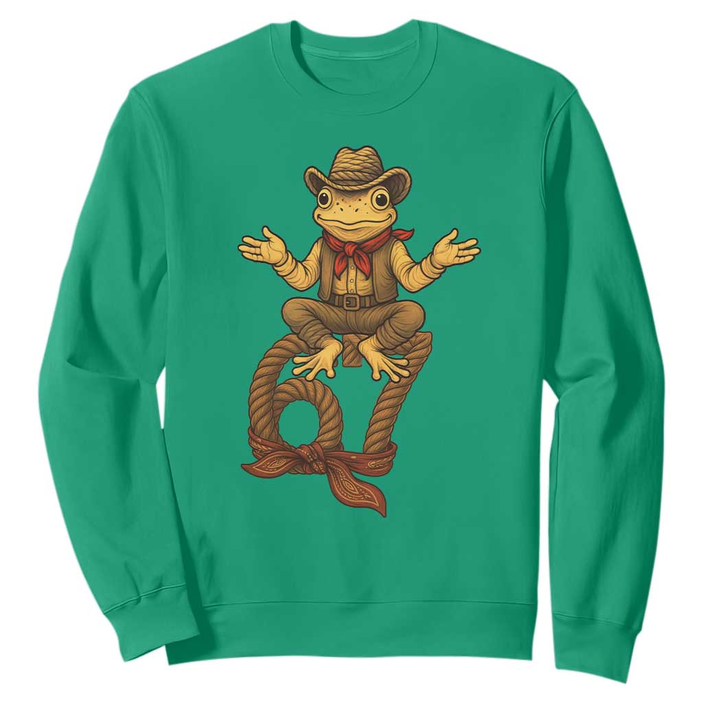 Funny Frog Cowboy Six Seven Meme Sweatshirt 67 Doot Doot Western Animal Trend Gift TS12 Irish Green Print Your Wear