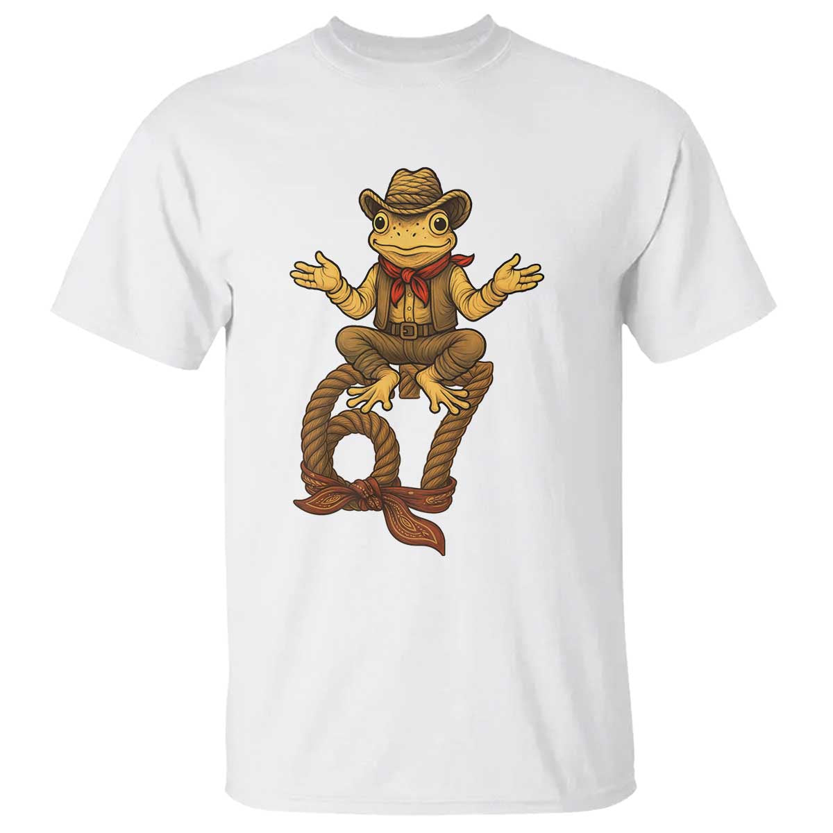 Funny Frog Cowboy Six Seven Meme T Shirt 67 Doot Doot Western Animal Trend Gift TS12 White Print Your Wear