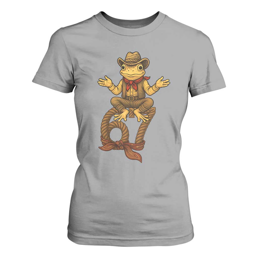 Funny Frog Cowboy Six Seven Meme T Shirt For Women 67 Doot Doot Western Animal Trend Gift TS12 Sport Gray Print Your Wear