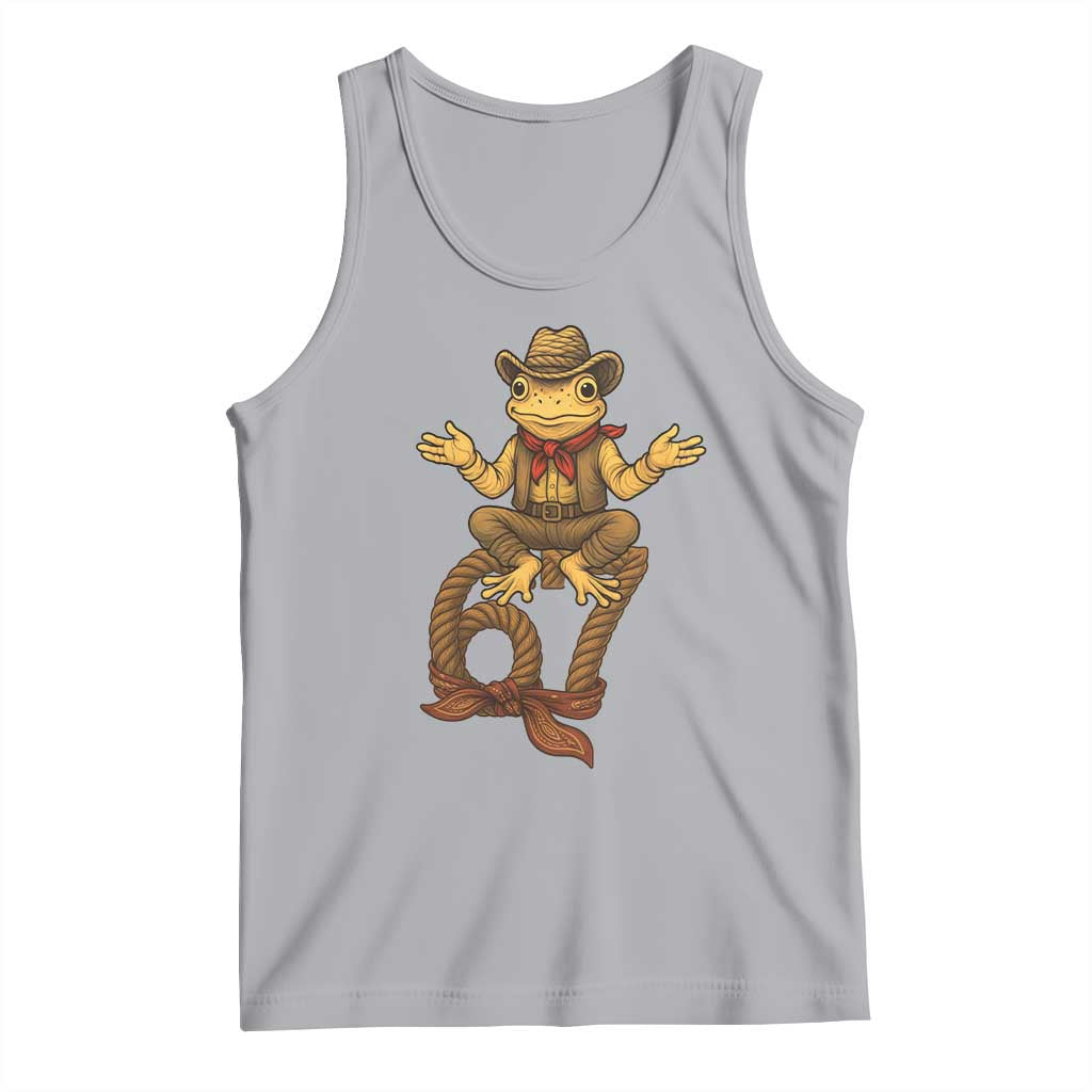 Funny Frog Cowboy Six Seven Meme Tank Top 67 Doot Doot Western Animal Trend Gift TS12 Athletic Heather Print Your Wear