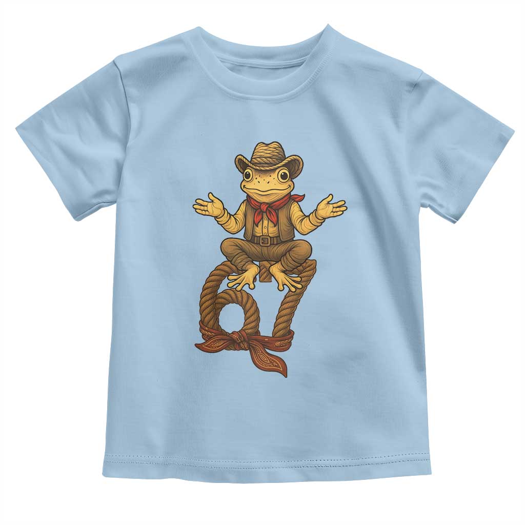 Funny Frog Cowboy Six Seven Meme Toddler T Shirt 67 Doot Doot Western Animal Trend Gift TS12 Light Blue Print Your Wear