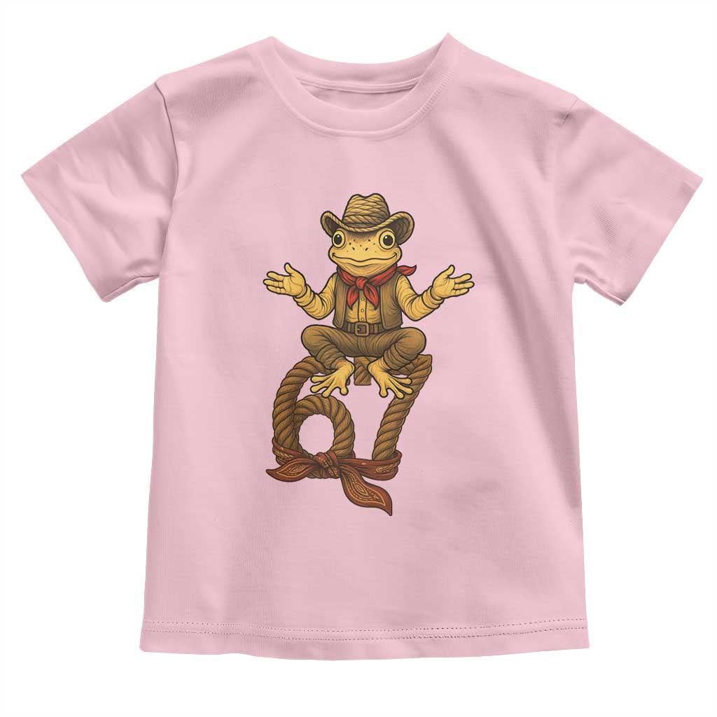 Funny Frog Cowboy Six Seven Meme Toddler T Shirt 67 Doot Doot Western Animal Trend Gift TS12 Light Pink Print Your Wear