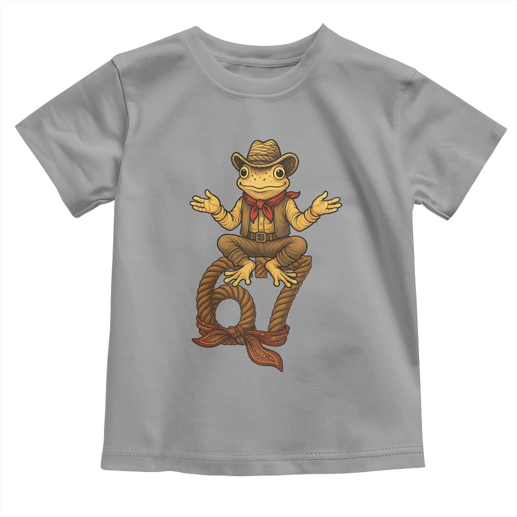 Funny Frog Cowboy Six Seven Meme Toddler T Shirt 67 Doot Doot Western Animal Trend Gift TS12 Sport Gray Print Your Wear