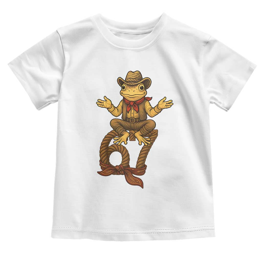 Funny Frog Cowboy Six Seven Meme Toddler T Shirt 67 Doot Doot Western Animal Trend Gift TS12 White Print Your Wear