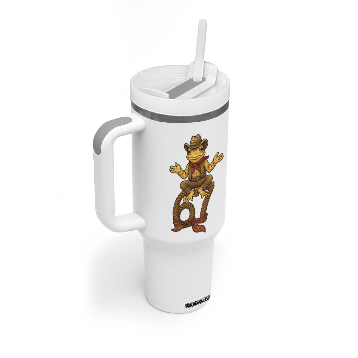 Funny Frog Cowboy Six Seven Meme Tumbler With Handle 67 Doot Doot Western Animal Trend Gift TS12 Print Your Wear