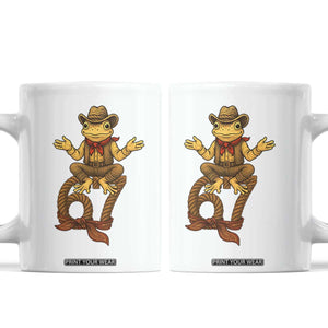 Funny Frog Cowboy Six Seven Meme Coffee Mug 67 Doot Doot Western Animal Trend Gift TS12 White Print Your Wear