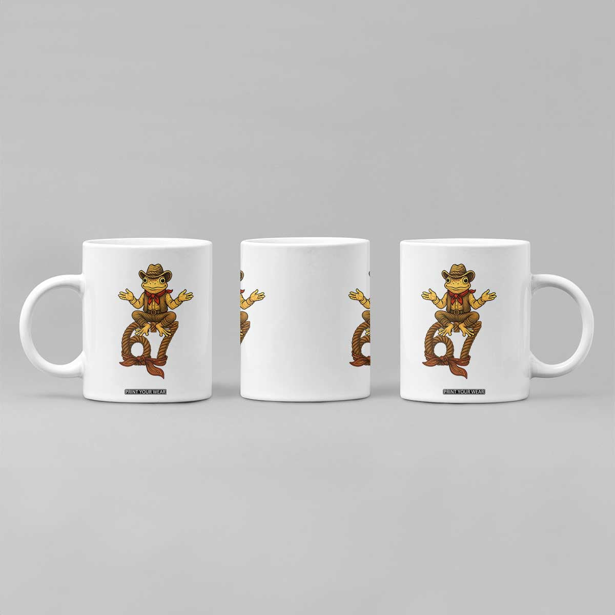 Funny Frog Cowboy Six Seven Meme Coffee Mug 67 Doot Doot Western Animal Trend Gift TS12 Print Your Wear