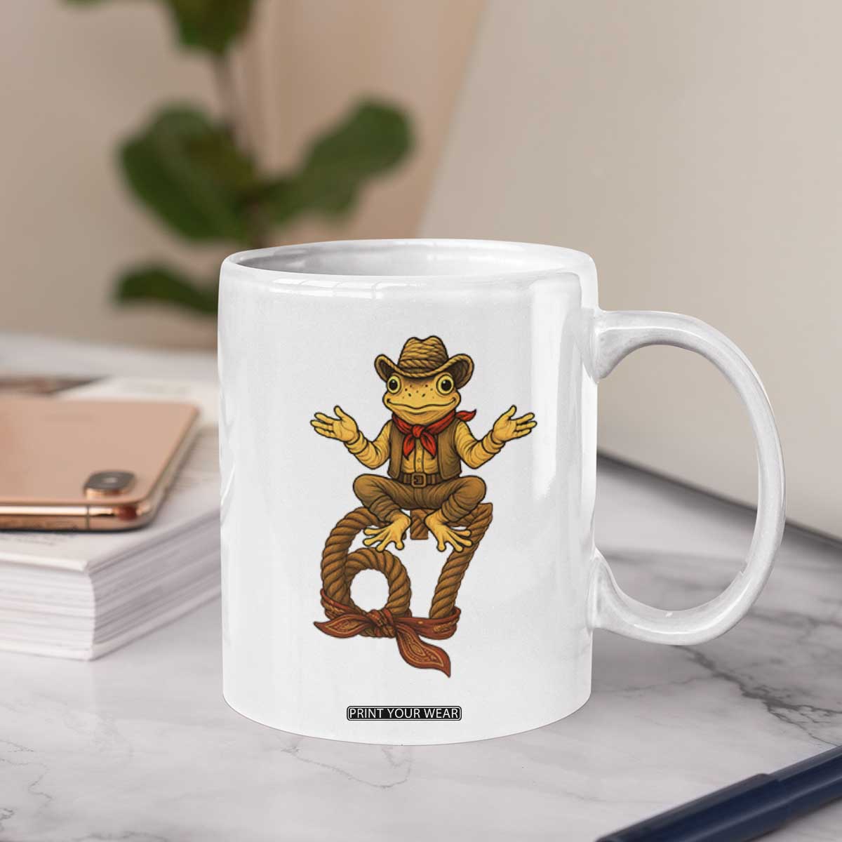 Funny Frog Cowboy Six Seven Meme Coffee Mug 67 Doot Doot Western Animal Trend Gift TS12 Print Your Wear