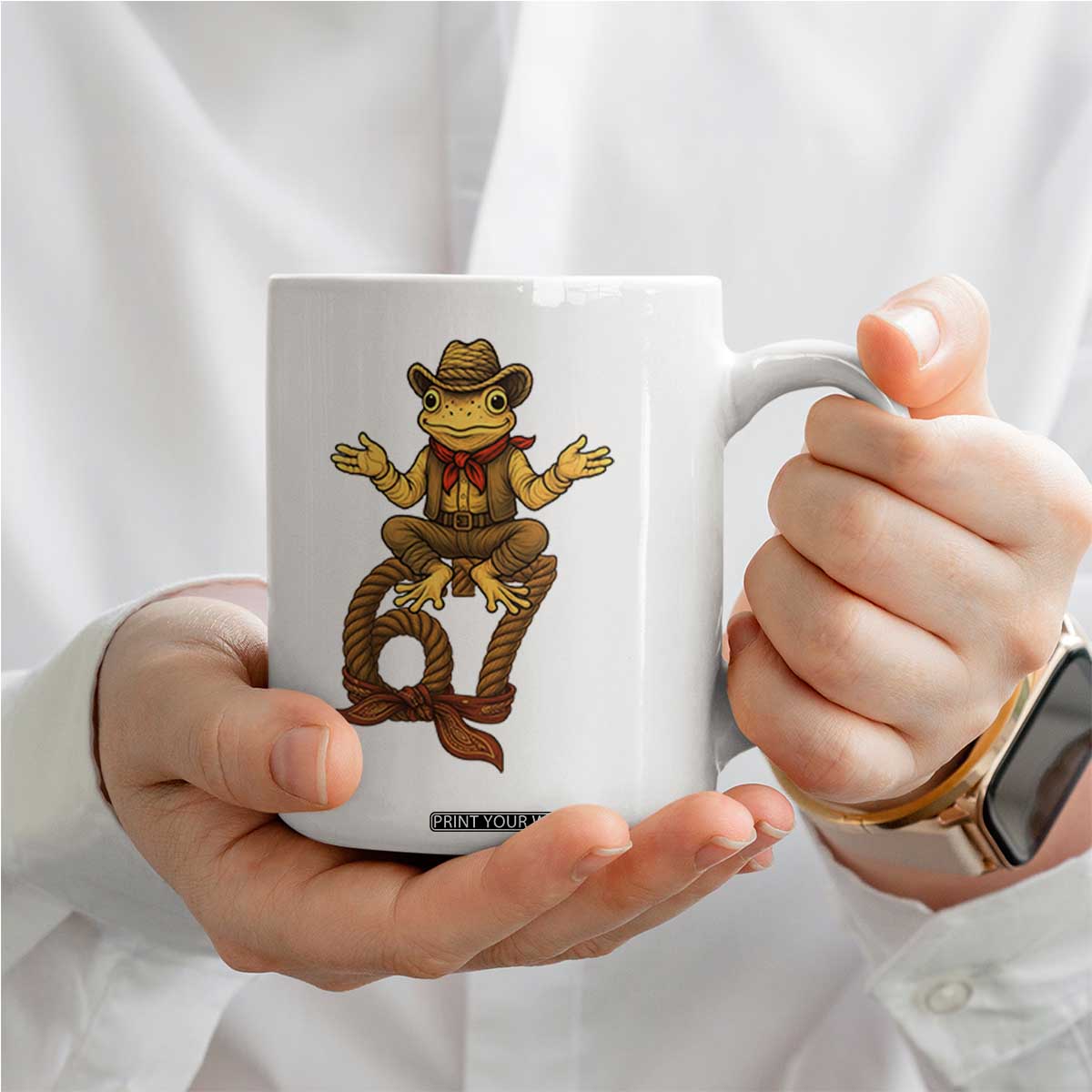 Funny Frog Cowboy Six Seven Meme Coffee Mug 67 Doot Doot Western Animal Trend Gift TS12 Print Your Wear