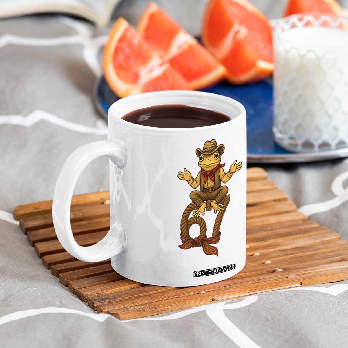 Funny Frog Cowboy Six Seven Meme Coffee Mug 67 Doot Doot Western Animal Trend Gift TS12 Print Your Wear