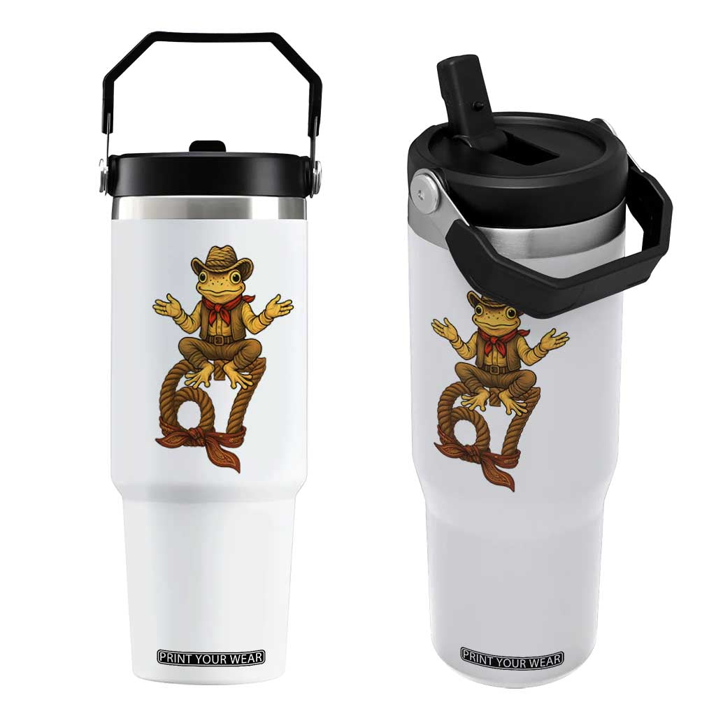Funny Frog Cowboy Six Seven Meme Flip Straw Tumbler 67 Doot Doot Western Animal Trend Gift TS12 One Size: 30 oz White Print Your Wear