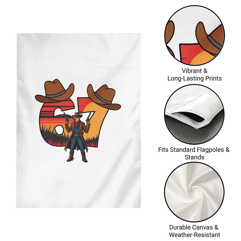 Six Seven Meme Cowboy Garden Flag Funny Western 67 Trend Gift TS12 Print Your Wear
