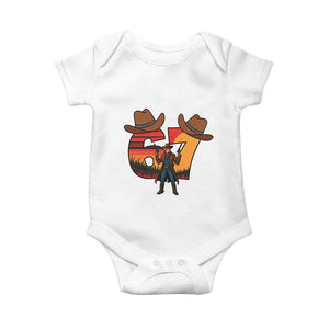 Six Seven Meme Cowboy Baby Onesie Funny Western 67 Trend Gift TS12 White Print Your Wear