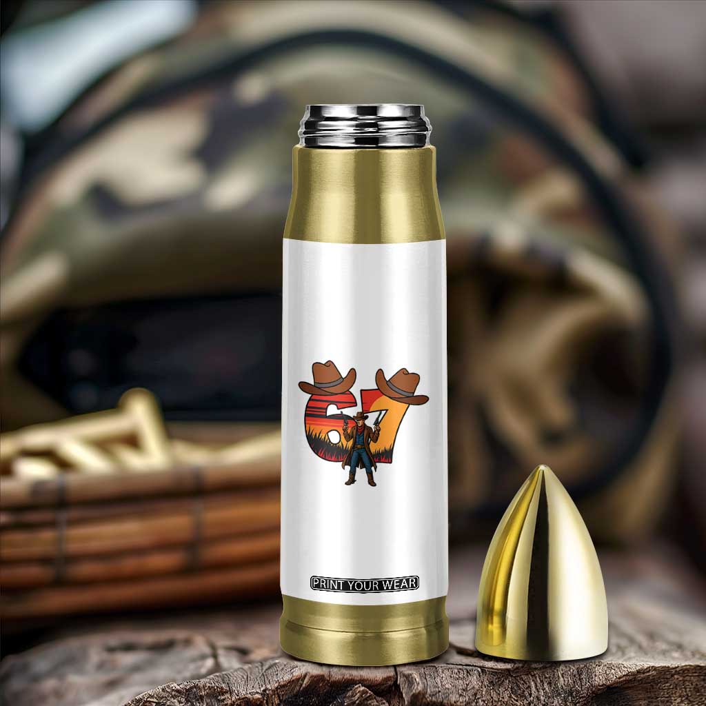 Six Seven Meme Cowboy Bullet Tumbler Funny Western 67 Trend Gift TS12 Print Your Wear