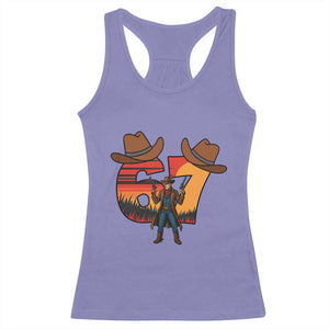 Six Seven Meme Cowboy Racerback Tank Top Funny Western 67 Trend Gift TS12 Violet Print Your Wear