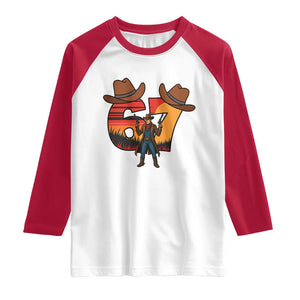 Six Seven Meme Cowboy Raglan Shirt Funny Western 67 Trend Gift TS12 White Red Print Your Wear