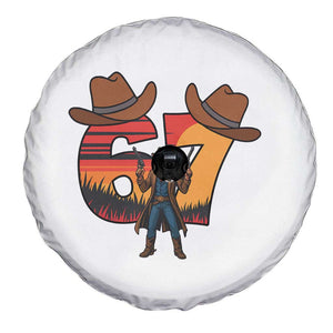 Six Seven Meme Cowboy Spare Tire Cover Funny Western 67 Trend Gift TS12 Print Your Wear